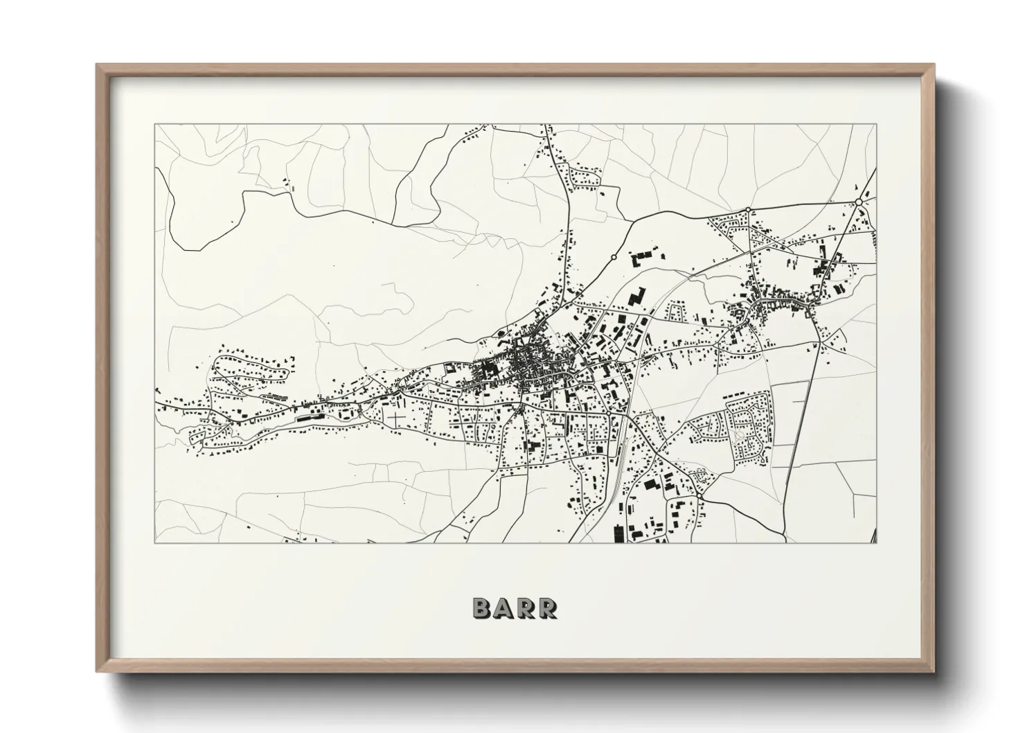 Une affiche de carte sur Barr