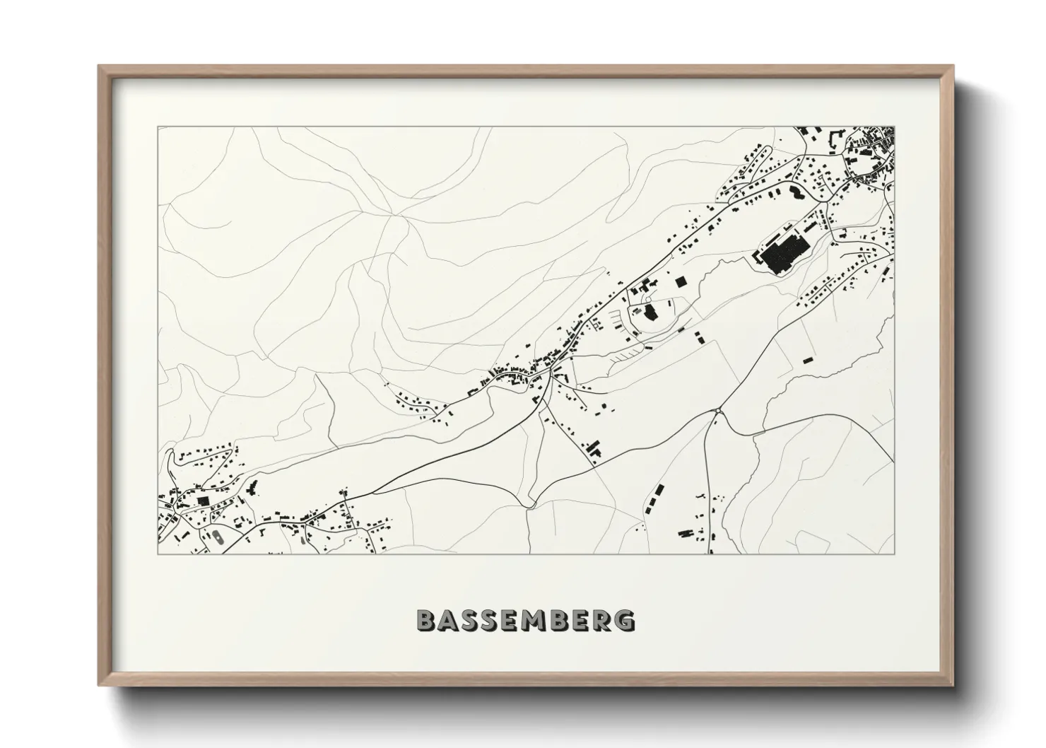 Une affiche de carte sur Bassemberg