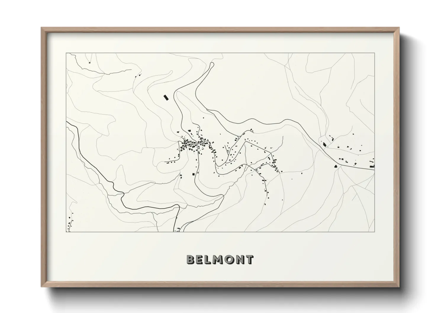 Une affiche de carte sur Belmont