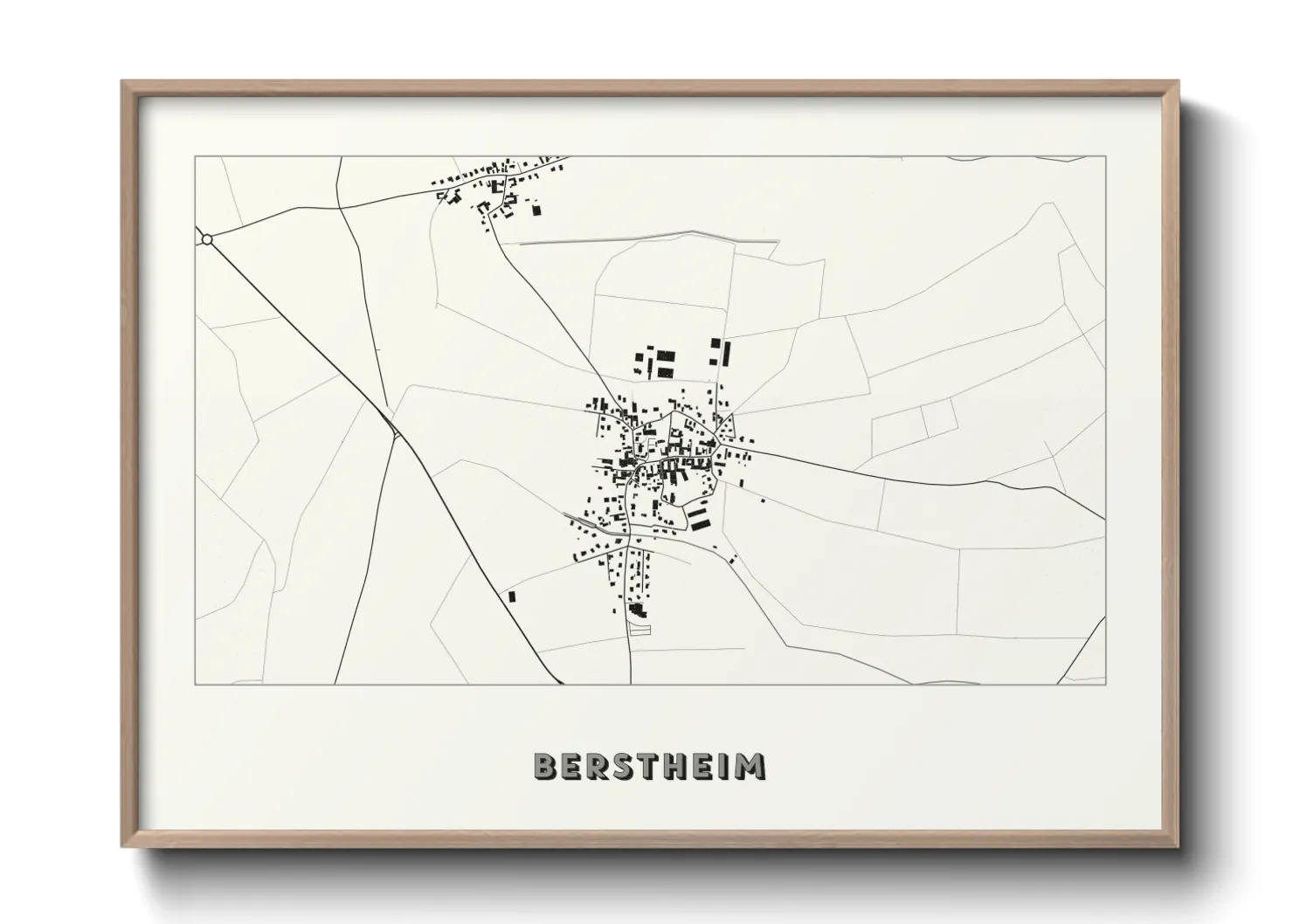 Une affiche de carte sur Berstheim