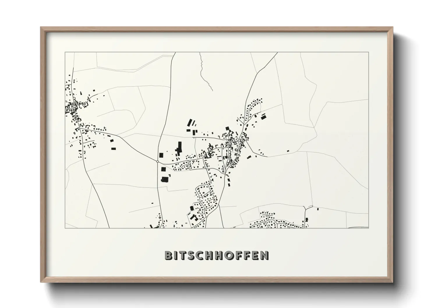 Une affiche de carte sur Bitschhoffen