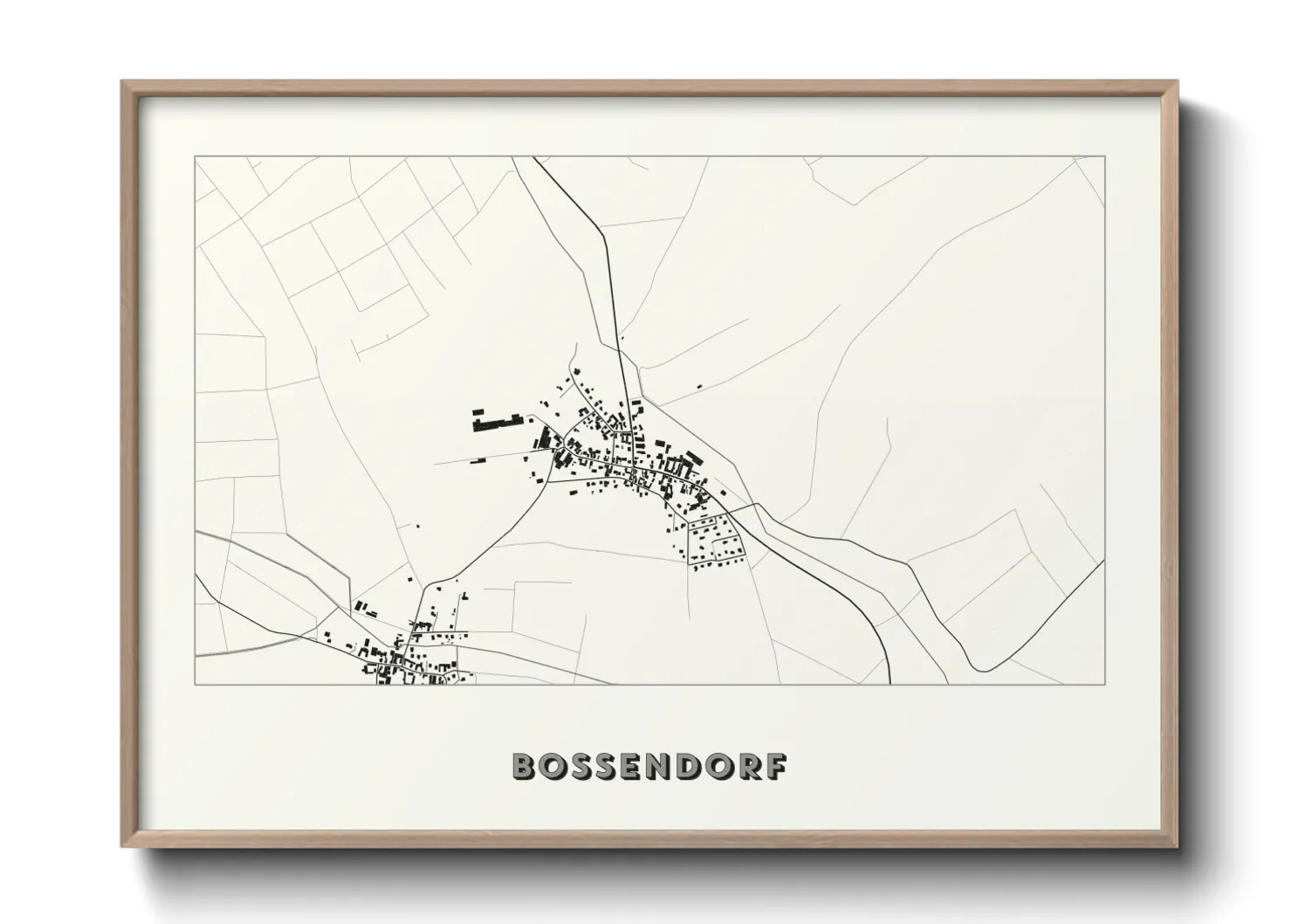 Une affiche de carte sur Bossendorf