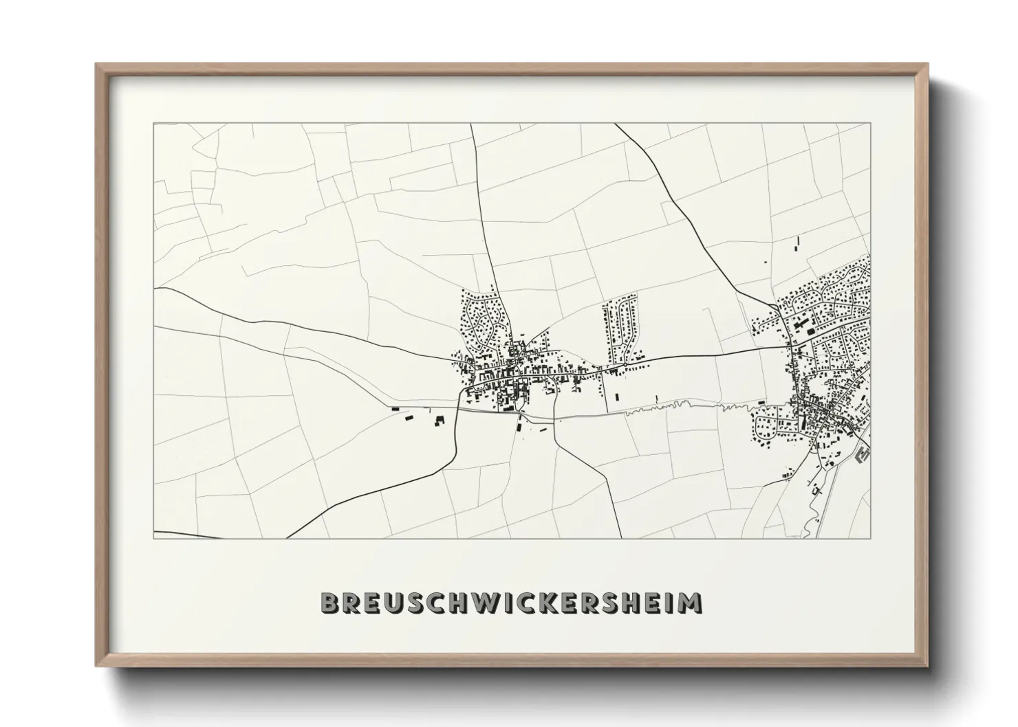 Une affiche de carte sur Breuschwickersheim