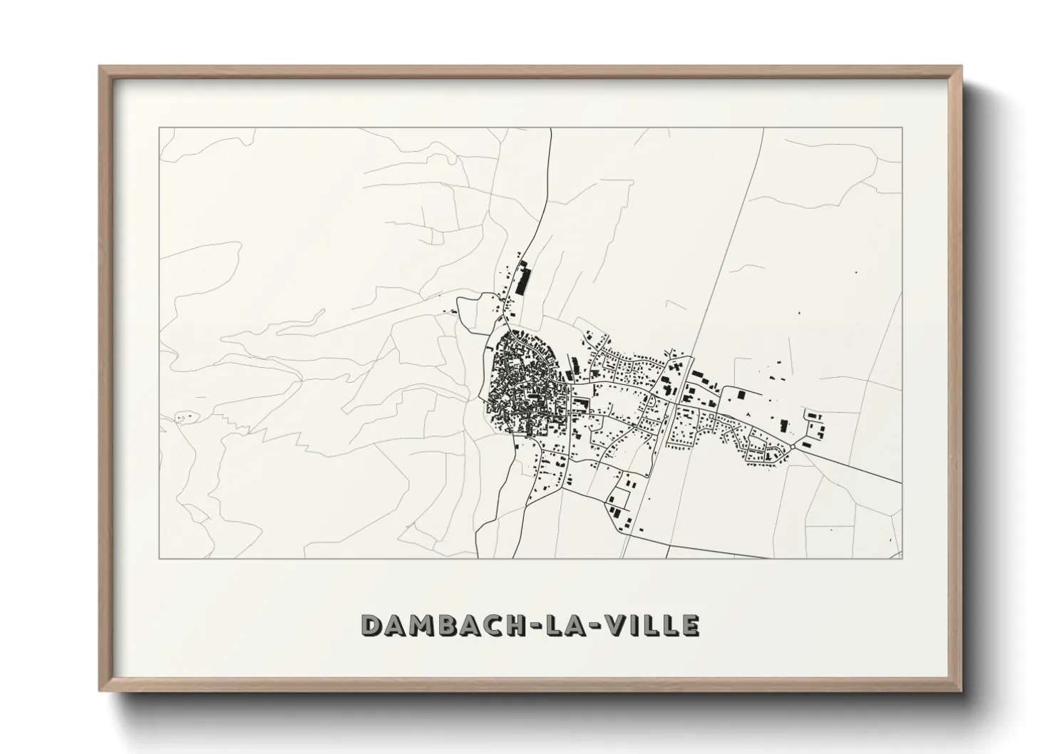 Une affiche de carte sur Dambach-la-Ville
