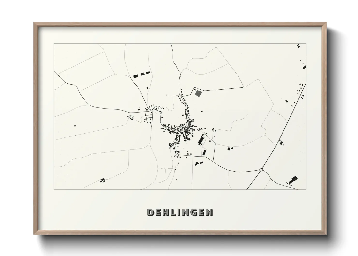 Une affiche de carte sur Dehlingen