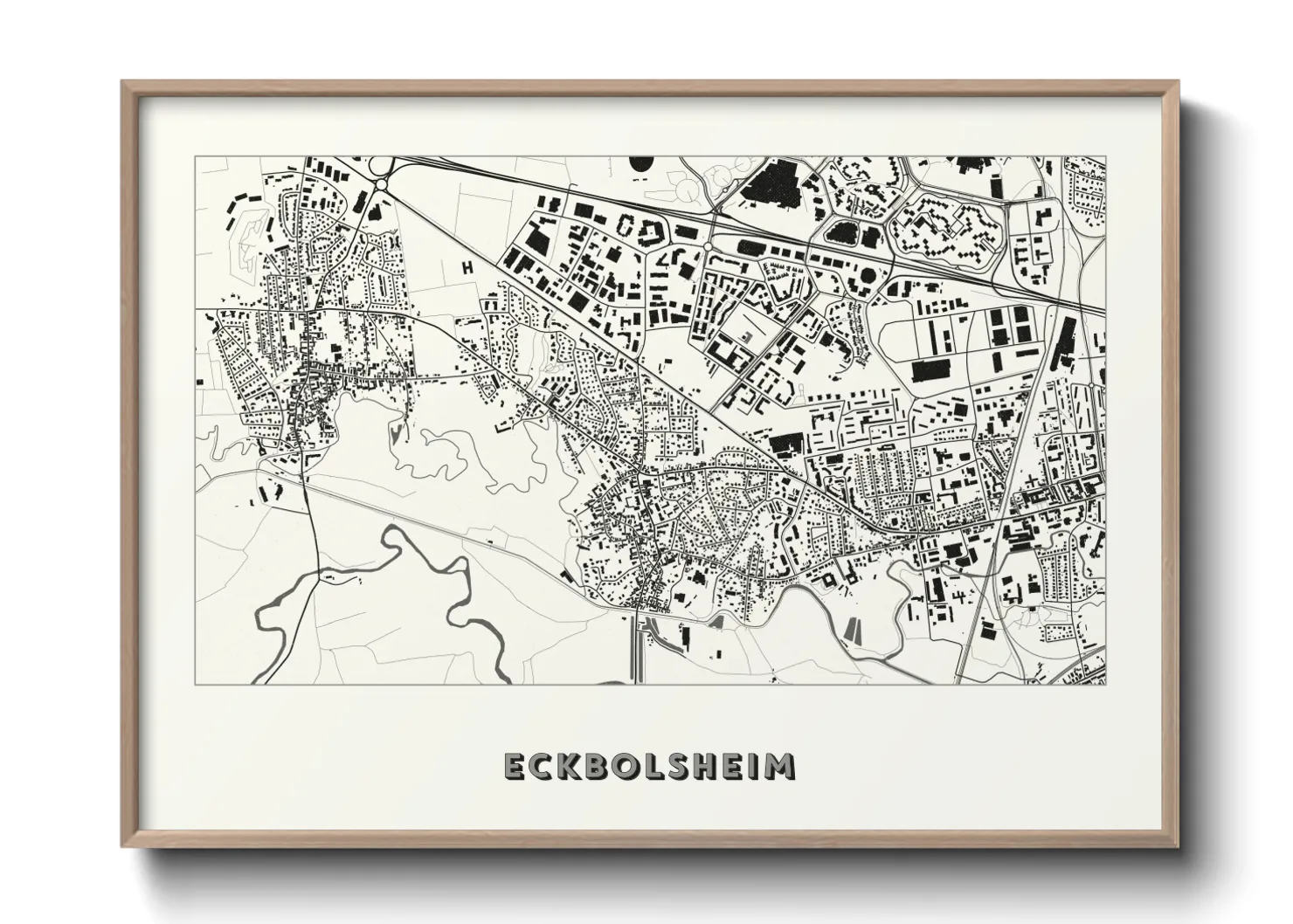 Une affiche de carte sur Eckbolsheim