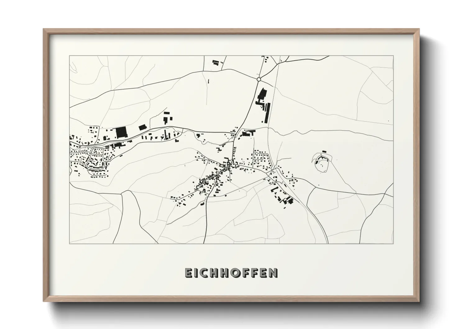 Une affiche de carte sur Eichhoffen