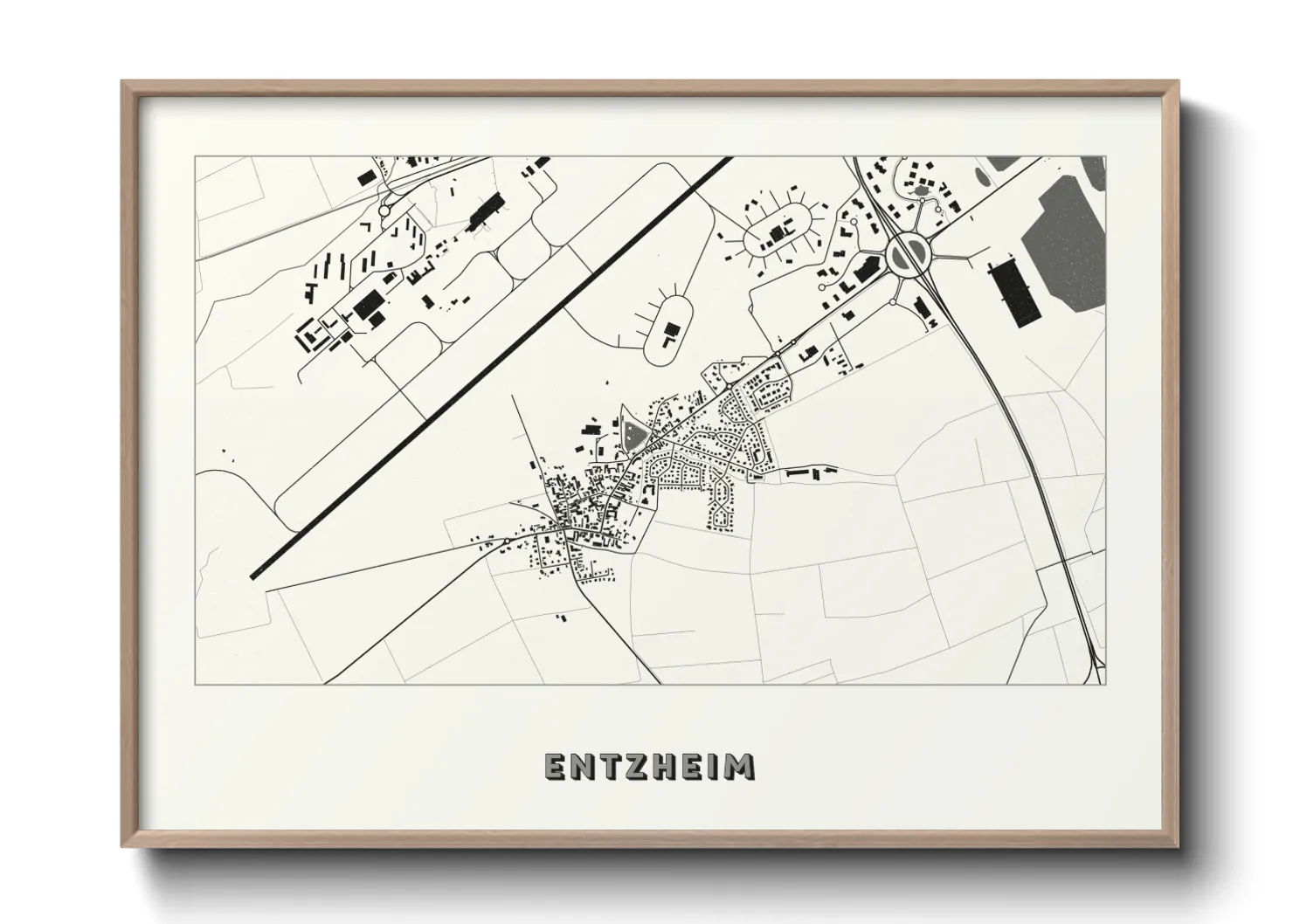 Une affiche de carte sur Entzheim