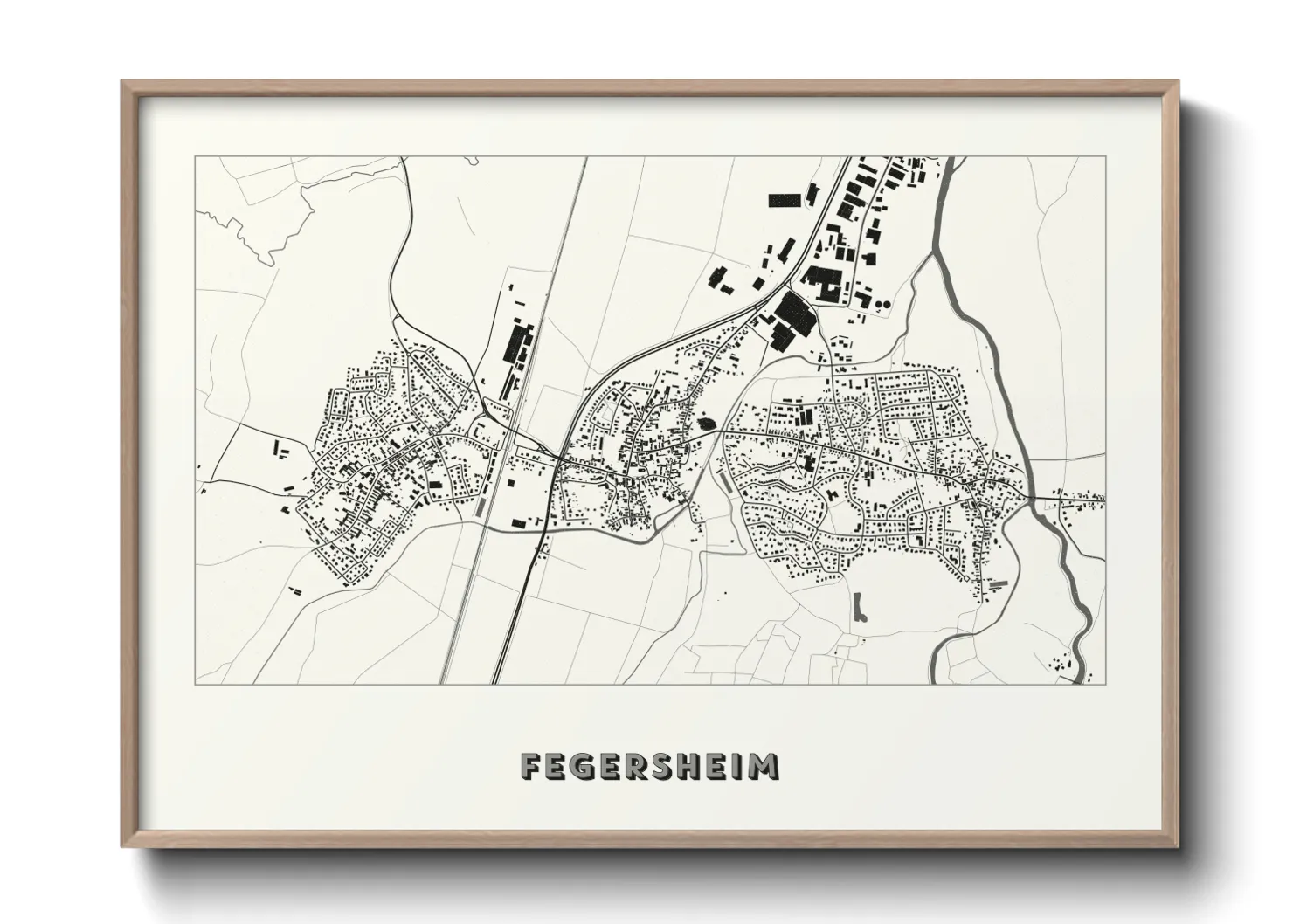 Une affiche de carte sur Fegersheim
