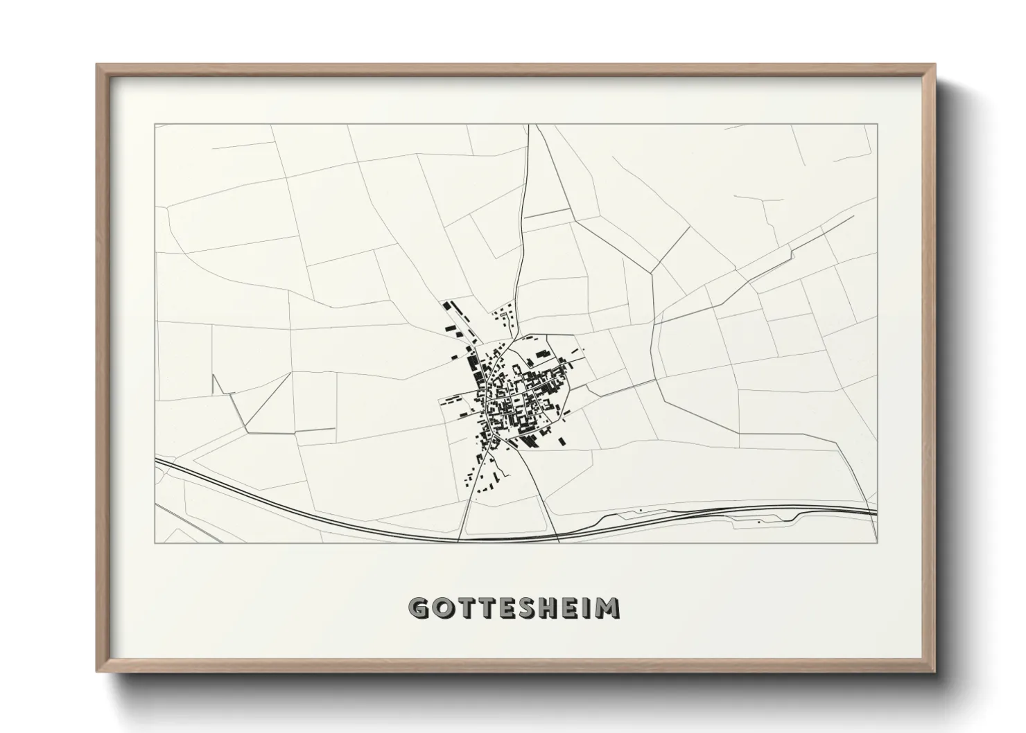 Une affiche de carte sur Gottesheim