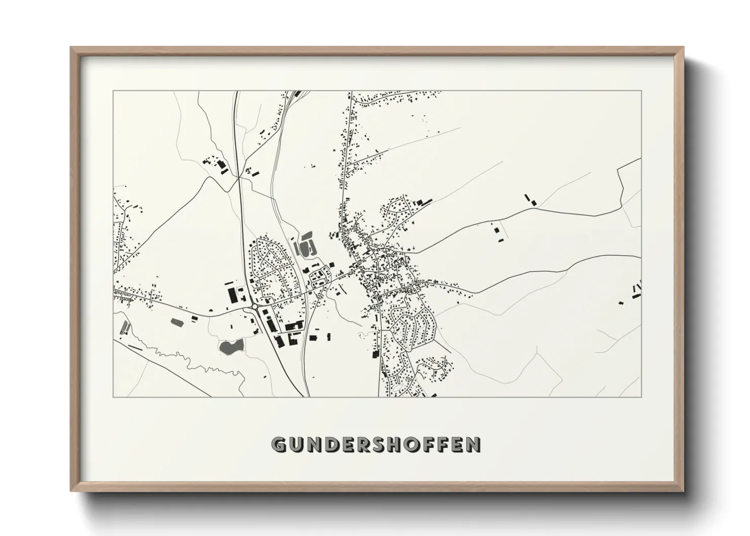 Une affiche de carte sur Gundershoffen
