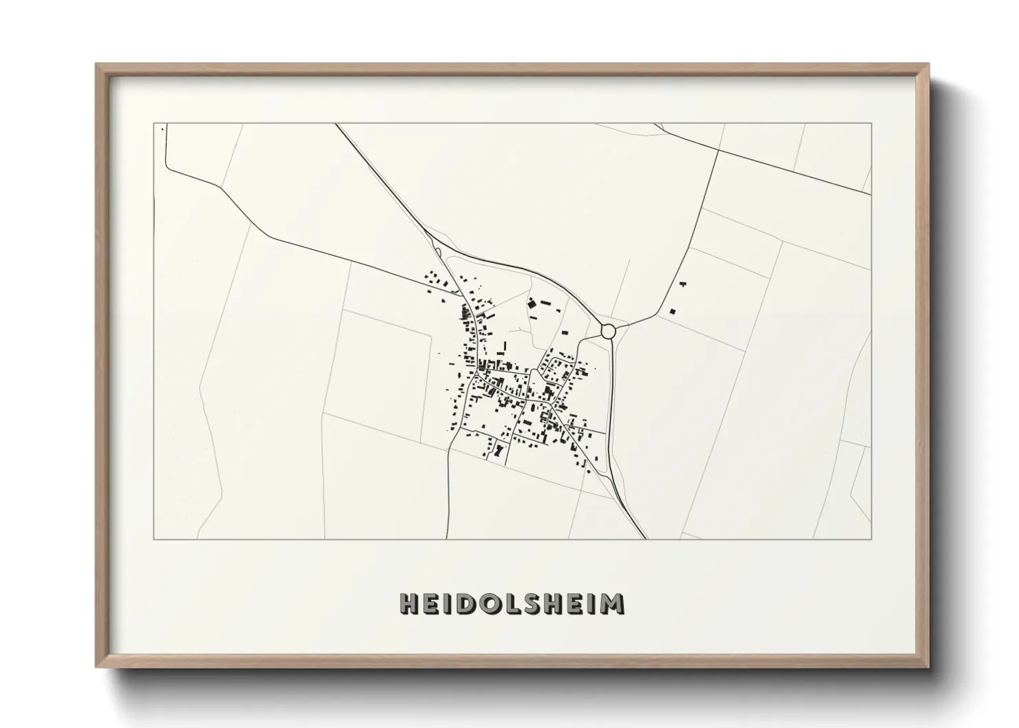 Une affiche de carte sur Heidolsheim