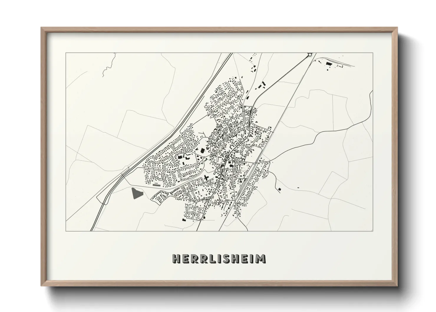 Une affiche de carte sur Herrlisheim