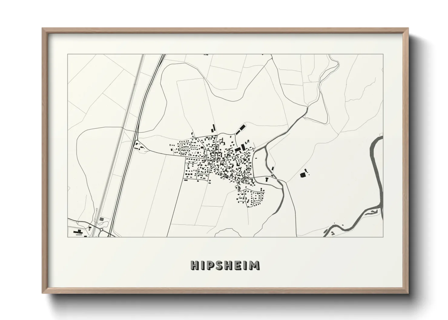 Une affiche de carte sur Hipsheim