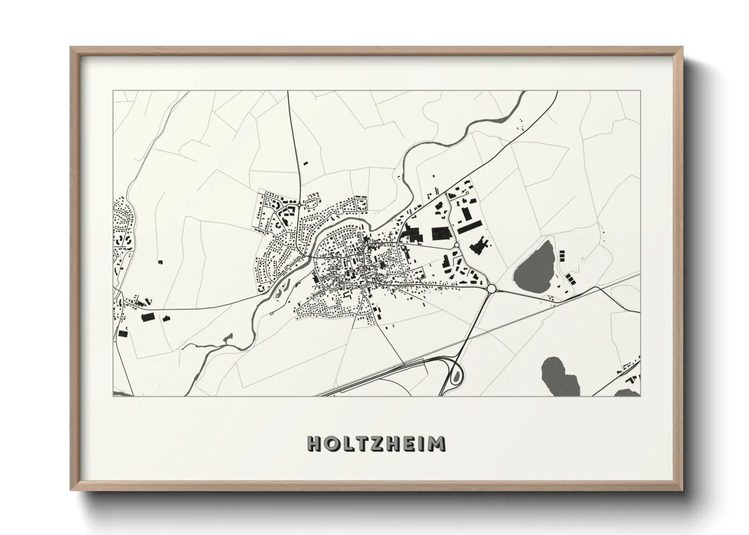 Une affiche de carte sur Holtzheim