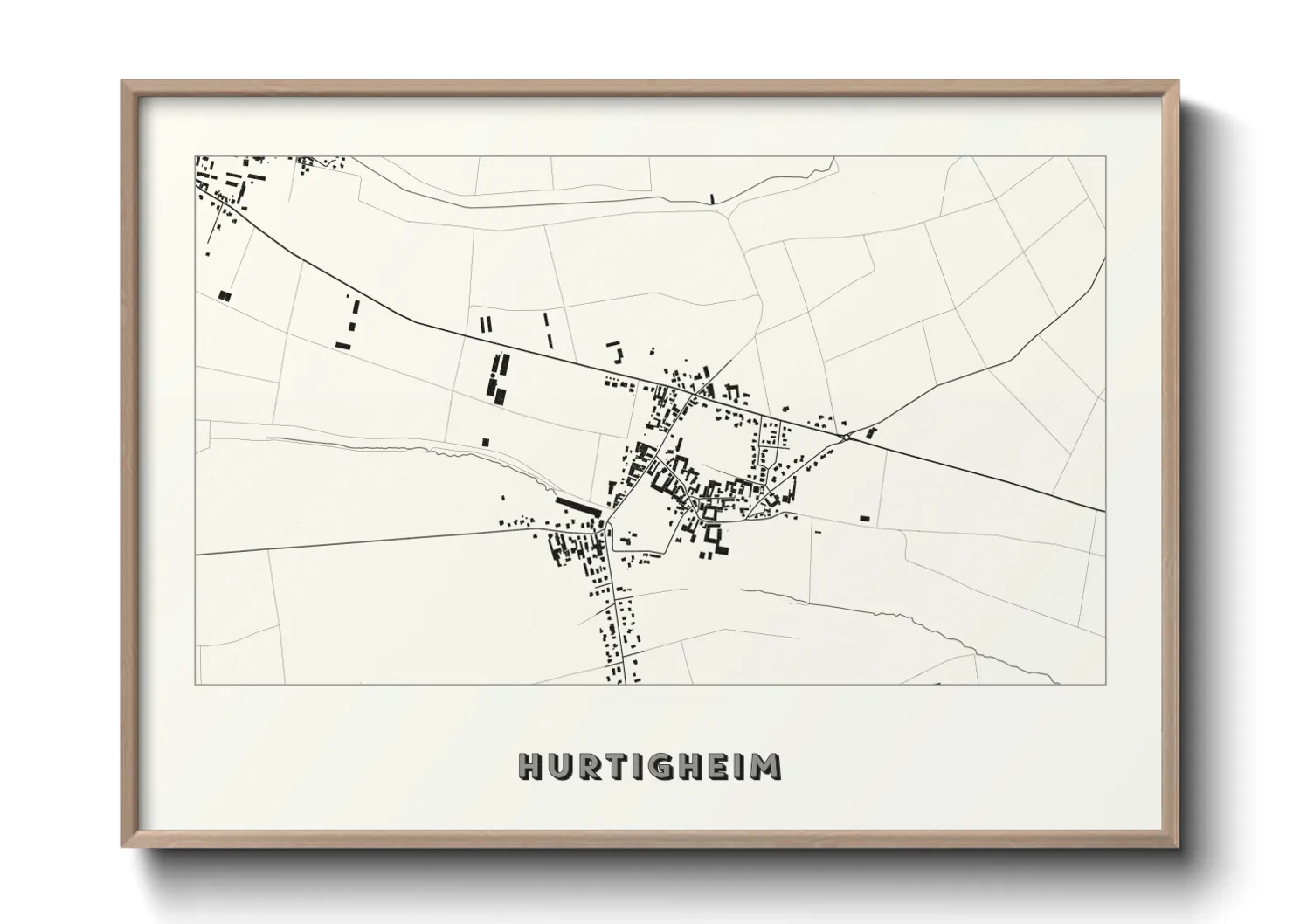 Une affiche de carte sur Hurtigheim