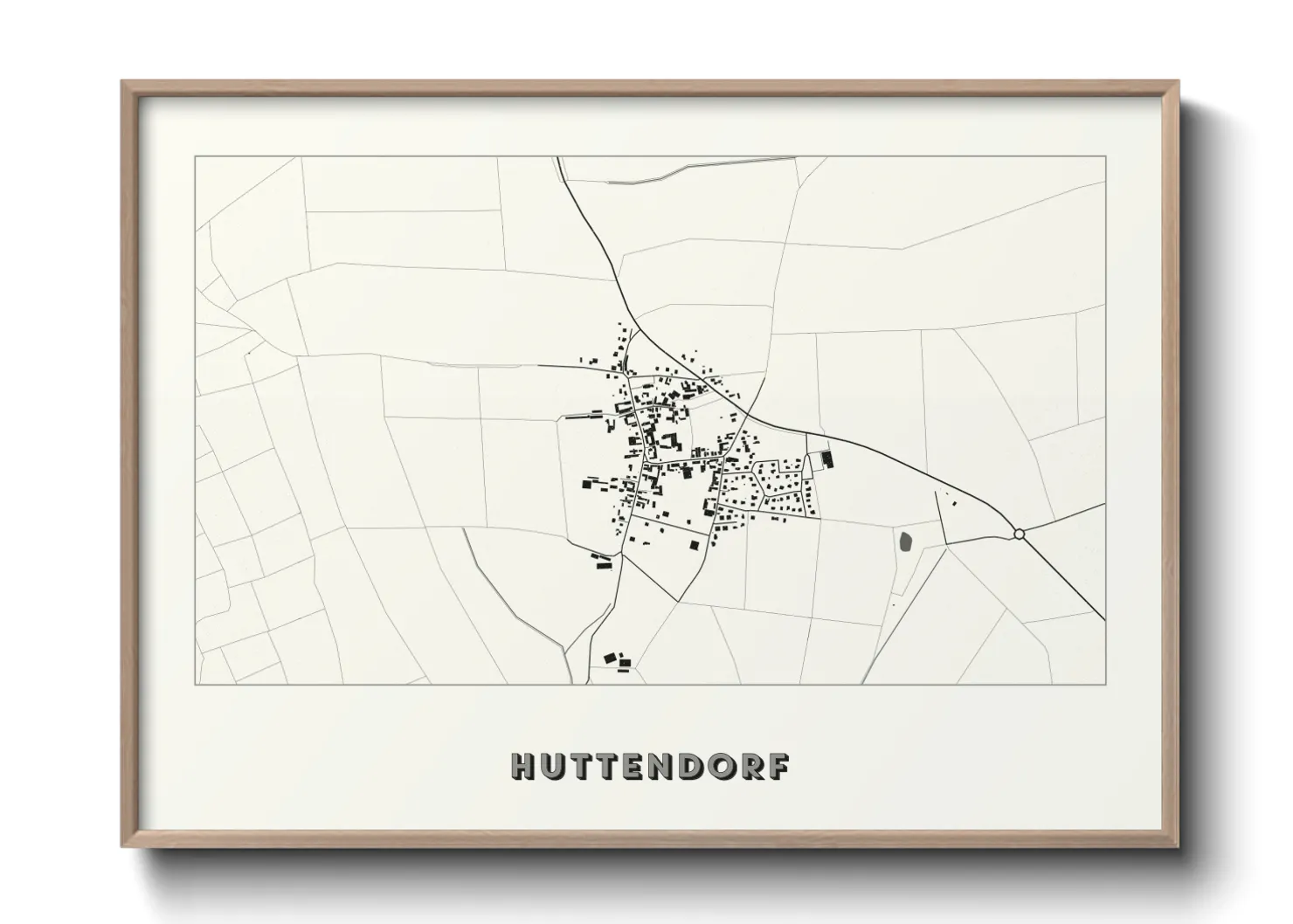 Une affiche de carte sur Huttendorf
