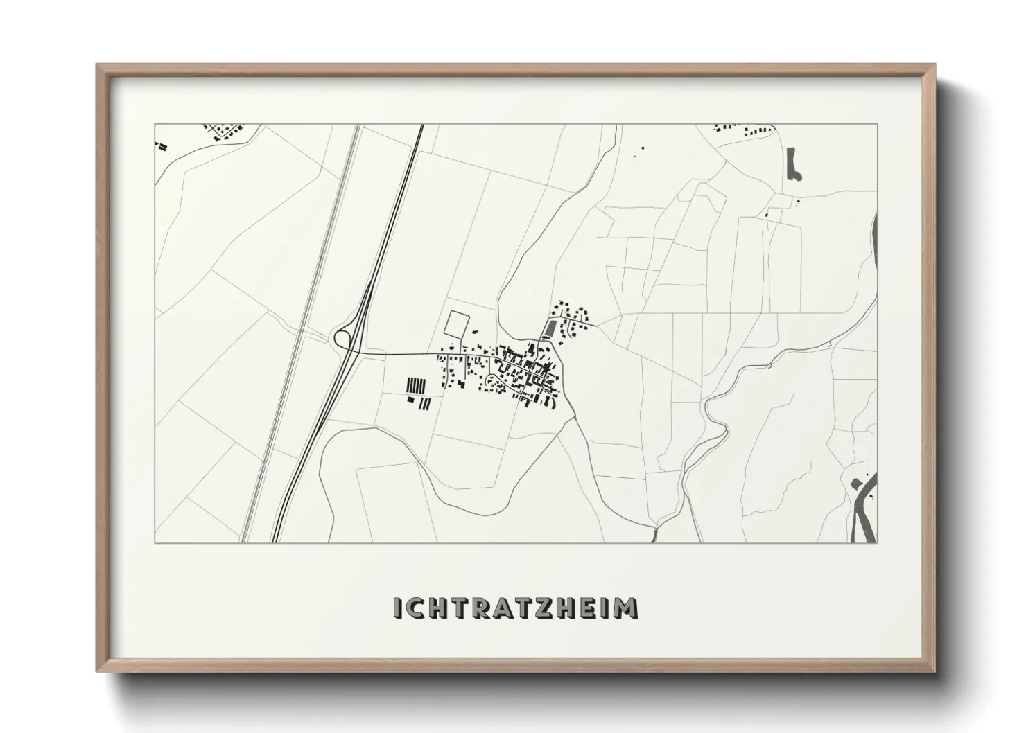 Une affiche de carte sur Ichtratzheim