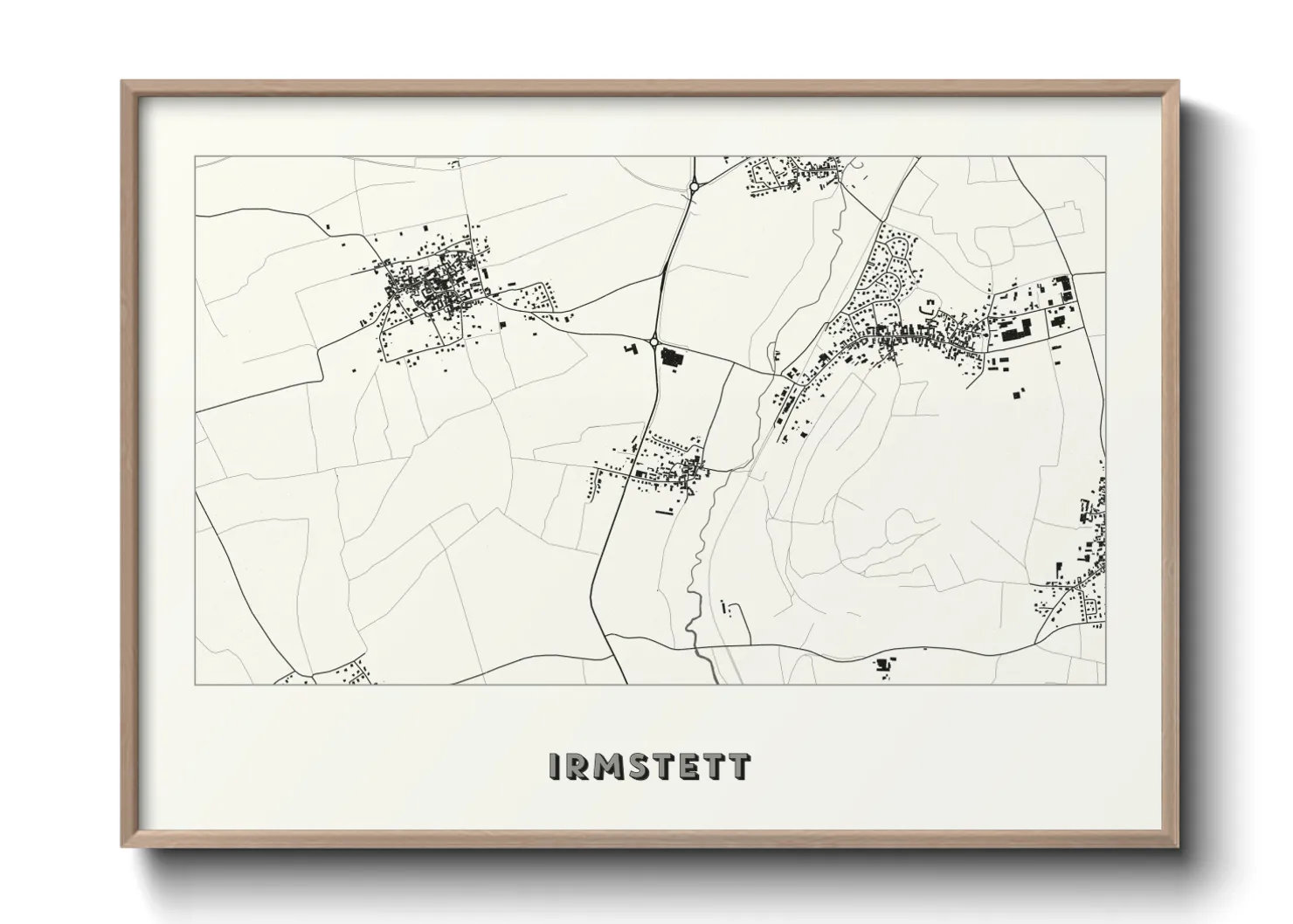 Une affiche de carte sur Irmstett
