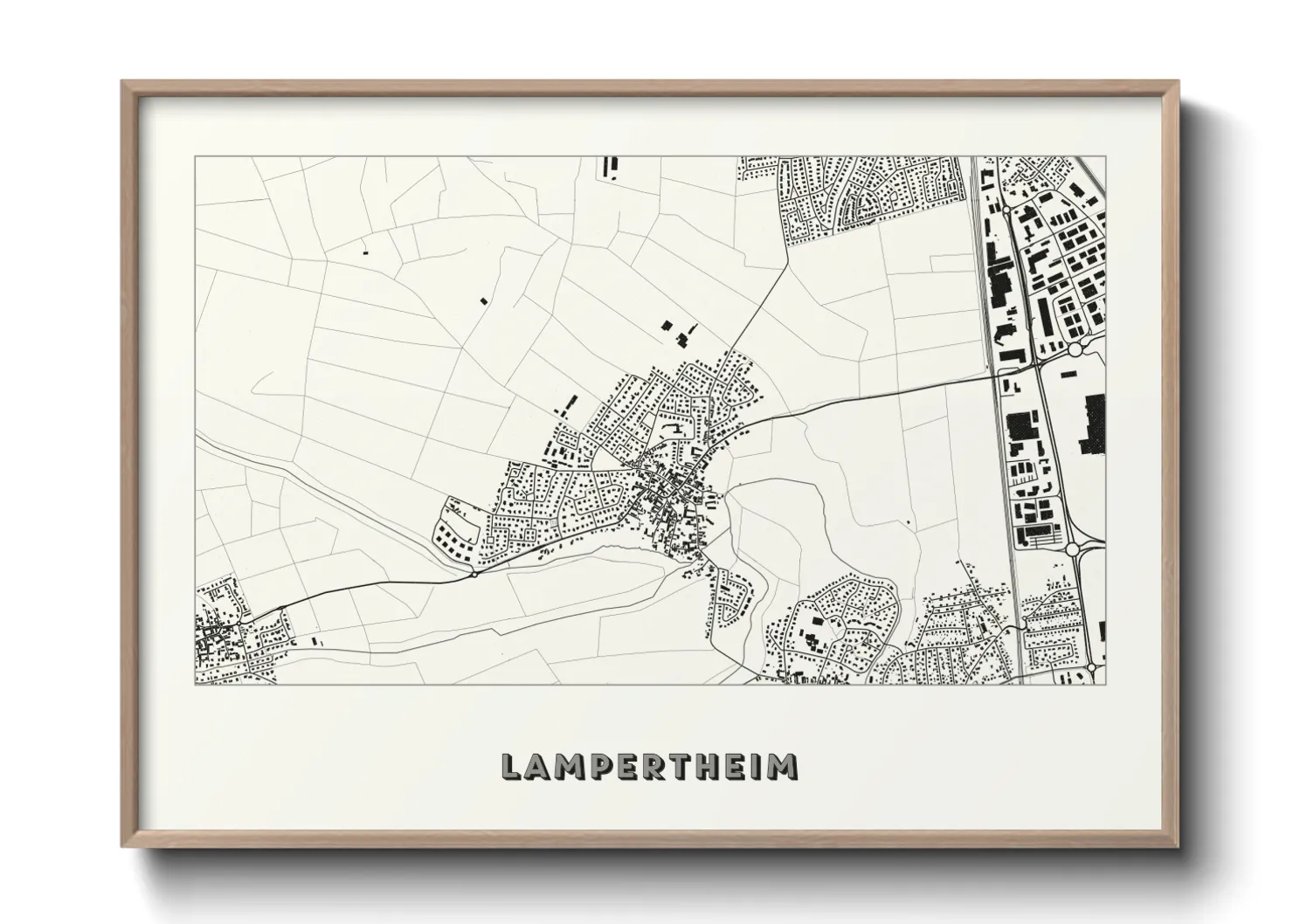 Une affiche de carte sur Lampertheim