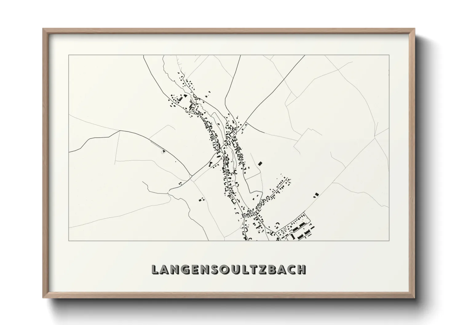 Une affiche de carte sur Langensoultzbach