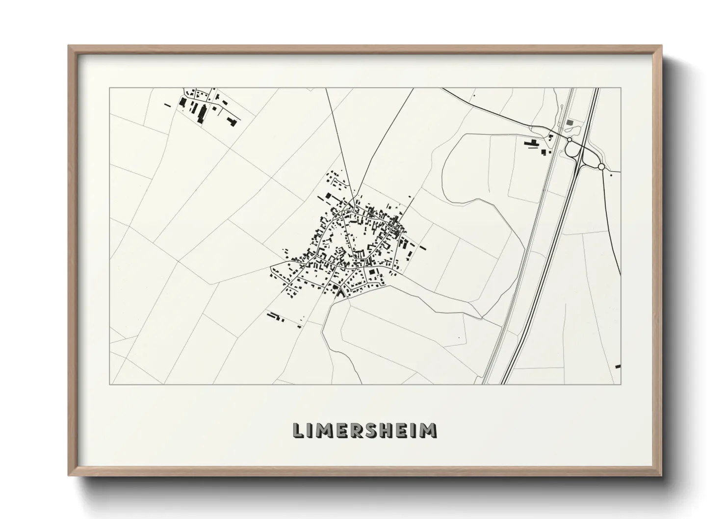 Une affiche de carte sur Limersheim