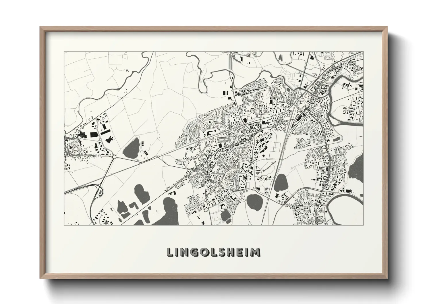 Une affiche de carte sur Lingolsheim