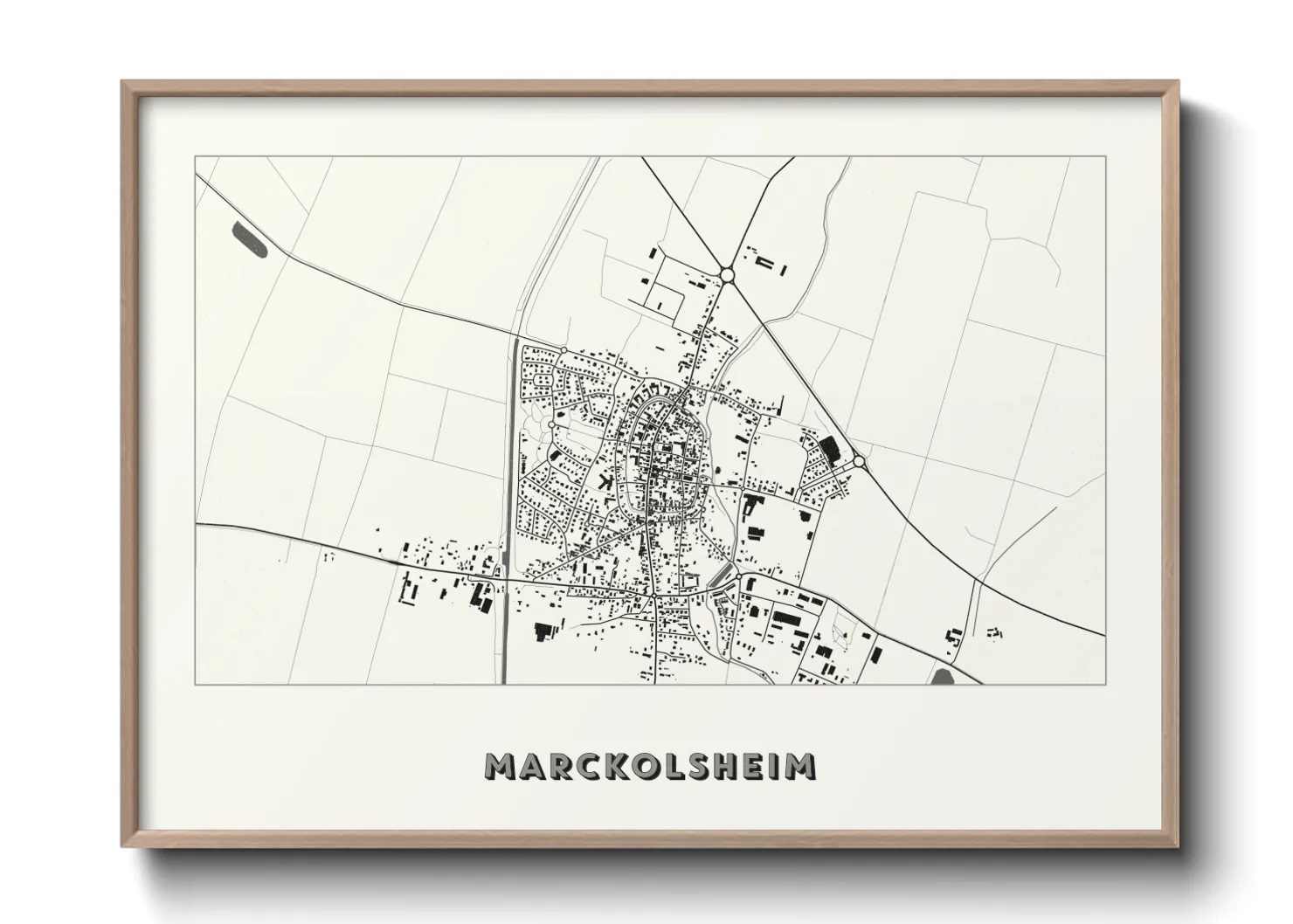 Une affiche de carte sur Marckolsheim