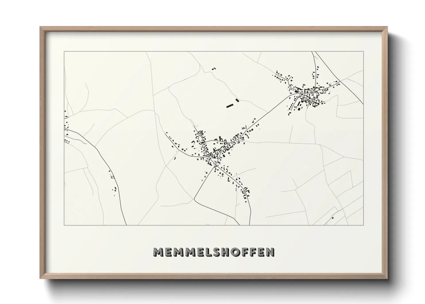 Une affiche de carte sur Memmelshoffen