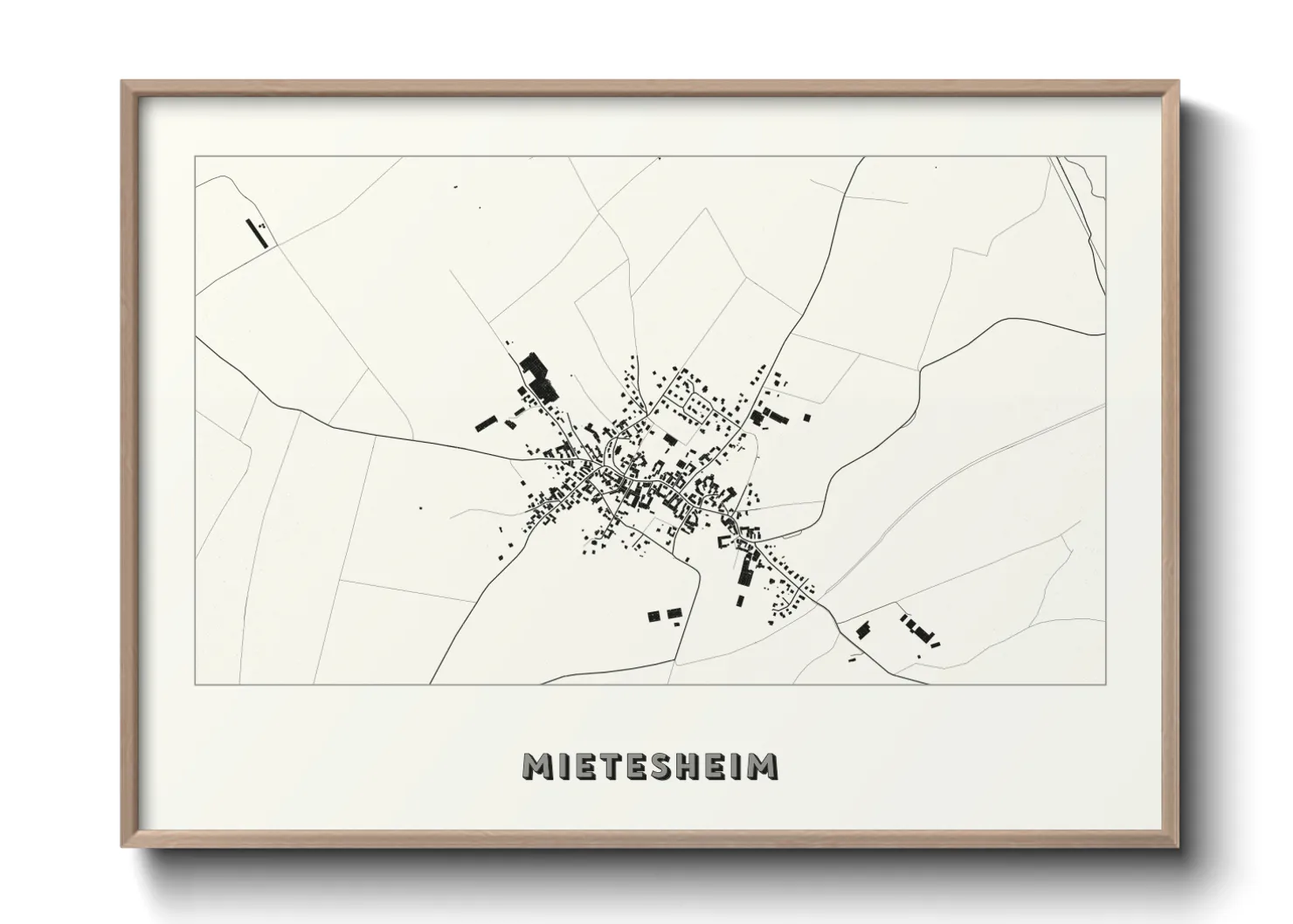 Une affiche de carte sur Mietesheim