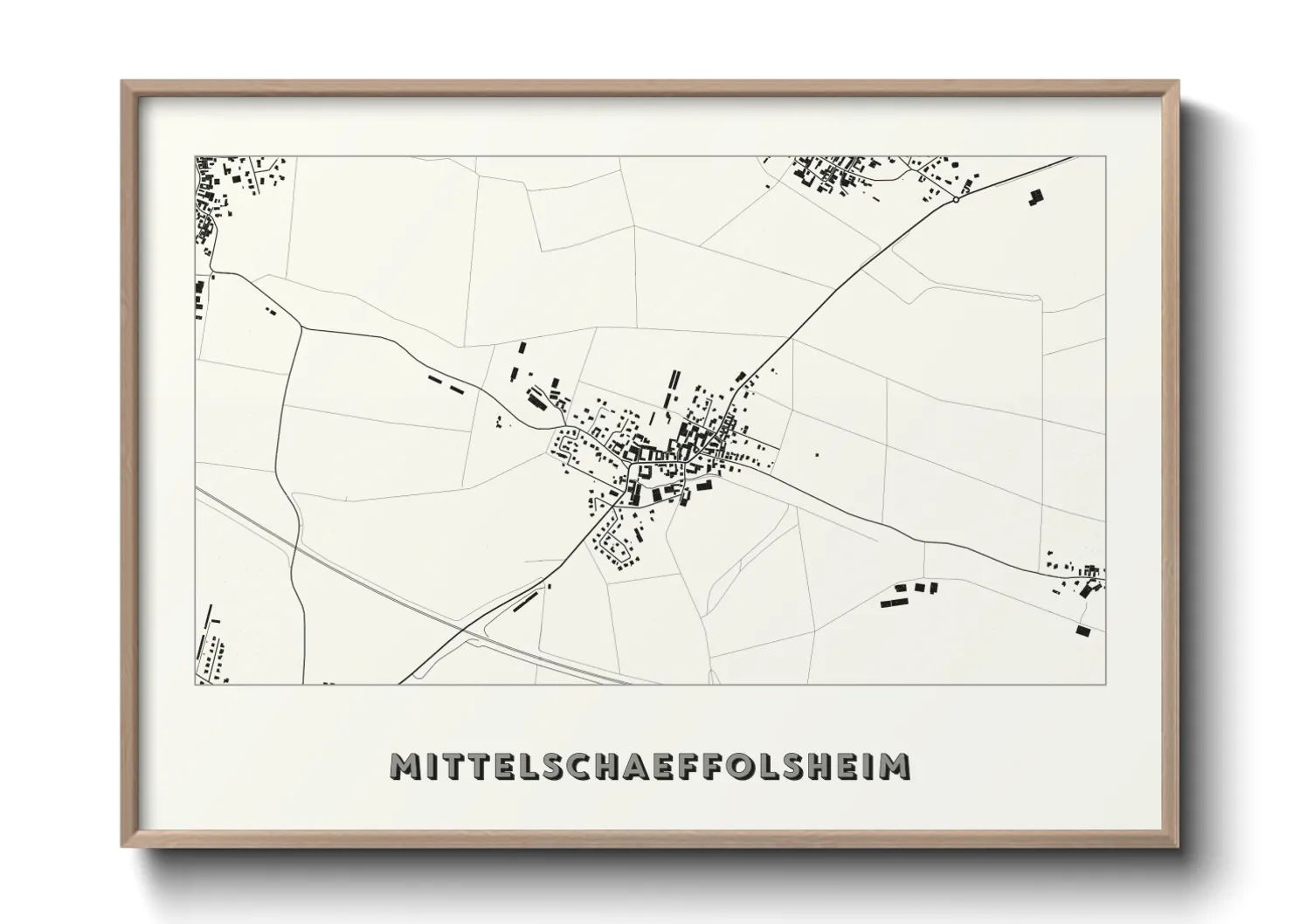 Une affiche de carte sur Mittelschaeffolsheim