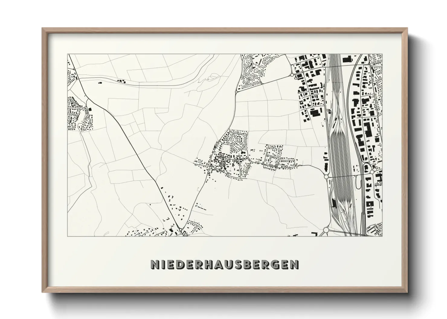 Une affiche de carte sur Niederhausbergen