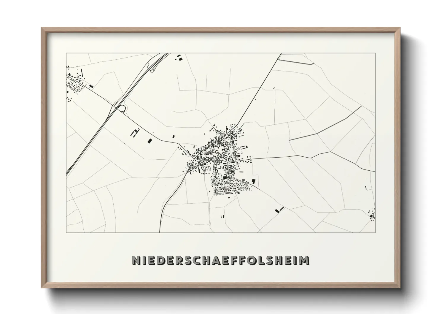 Une affiche de carte sur Niederschaeffolsheim