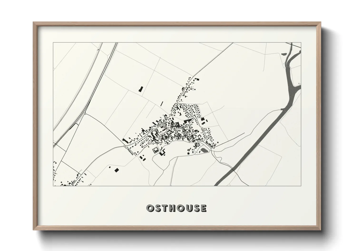 Une affiche de carte sur Osthouse