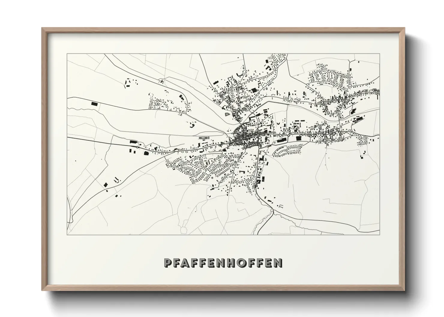 Une affiche de carte sur Pfaffenhoffen