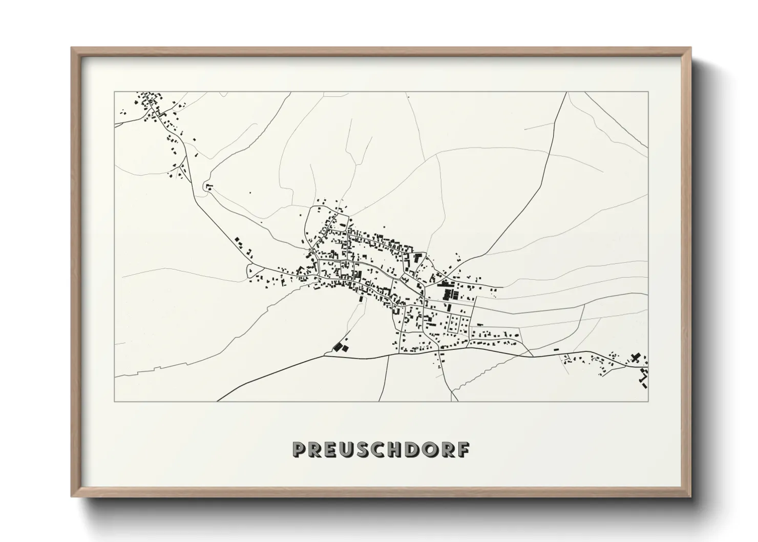 Une affiche de carte sur Preuschdorf