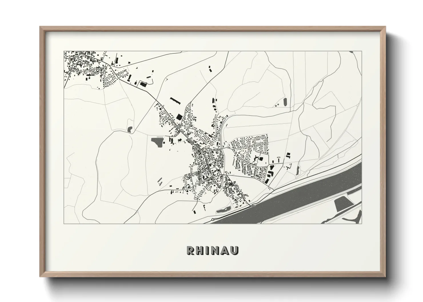 Une affiche de carte sur Rhinau