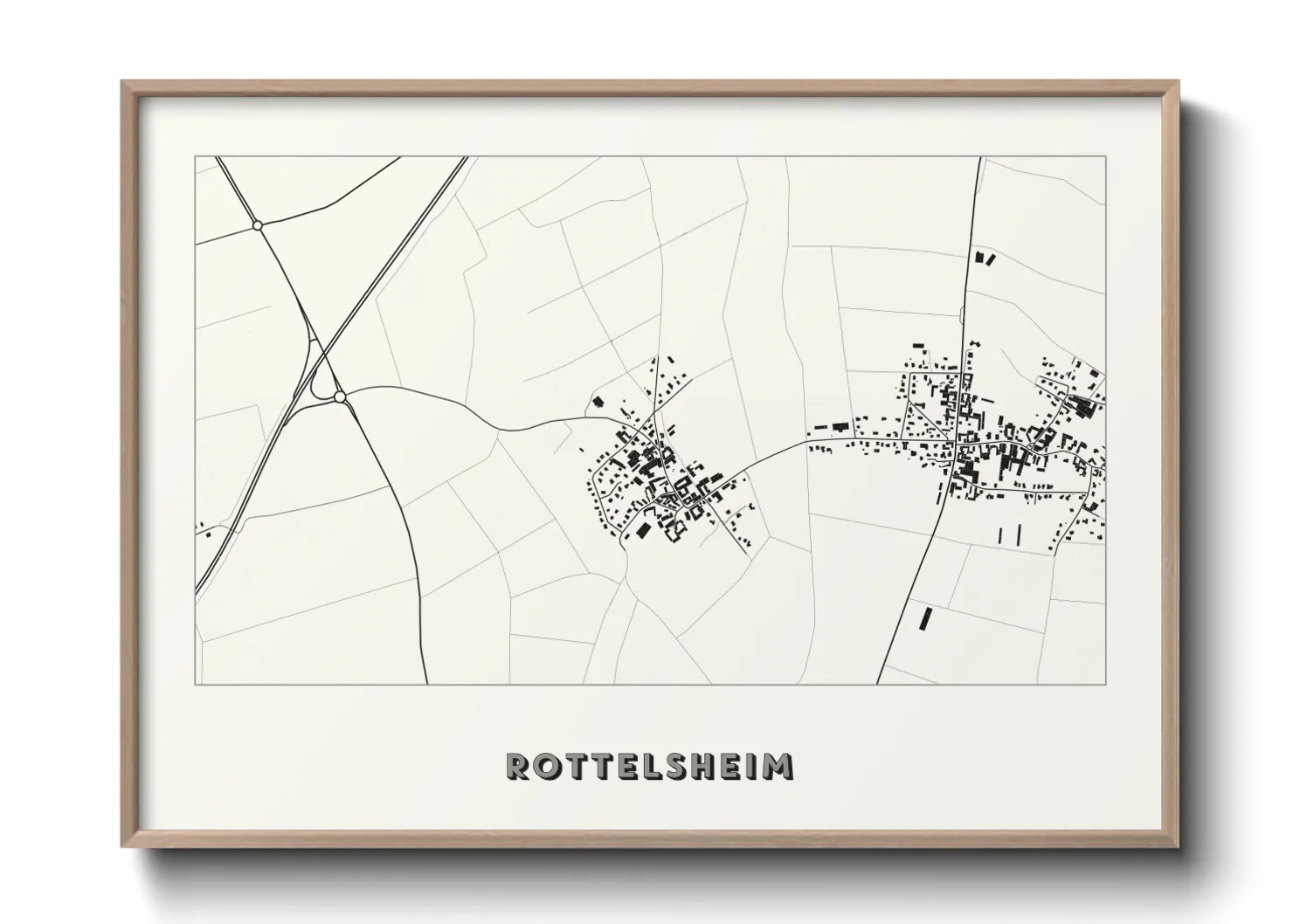 Une affiche de carte sur Rottelsheim