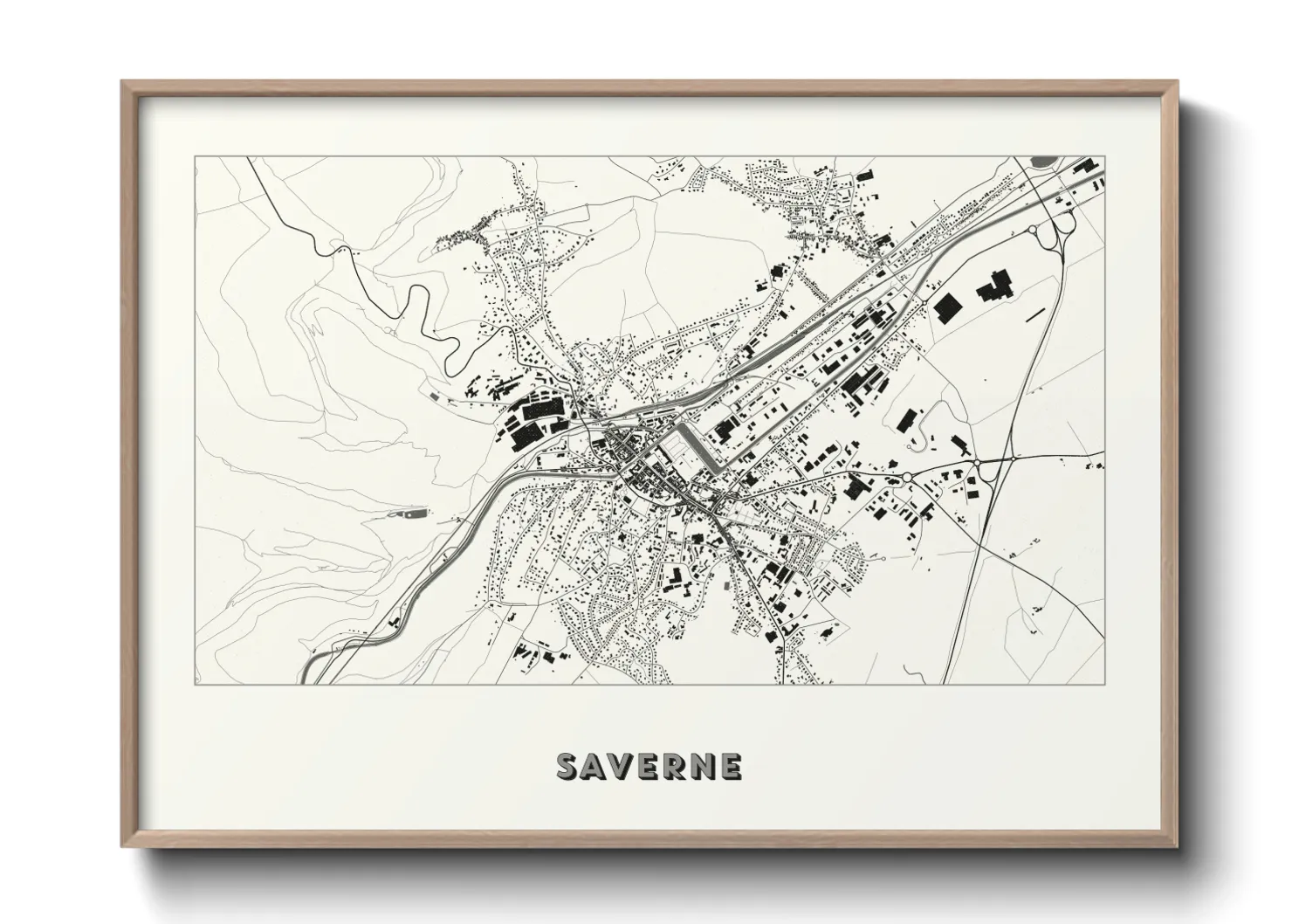 Une affiche de carte sur Saverne
