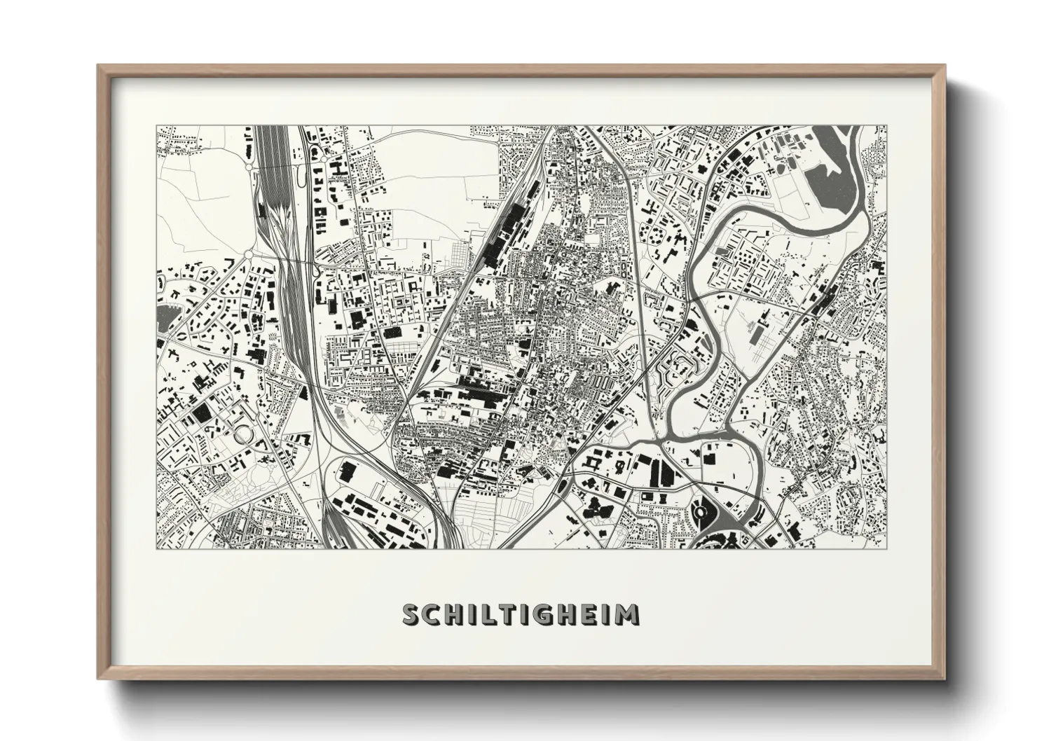 Une affiche de carte sur Schiltigheim