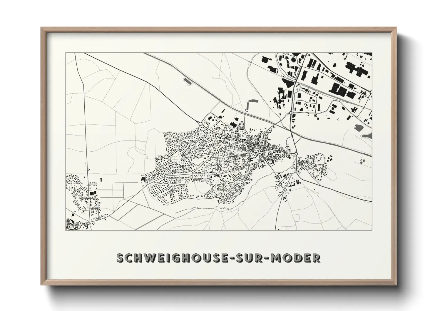 Une affiche de carte sur Schweighouse-sur-Moder