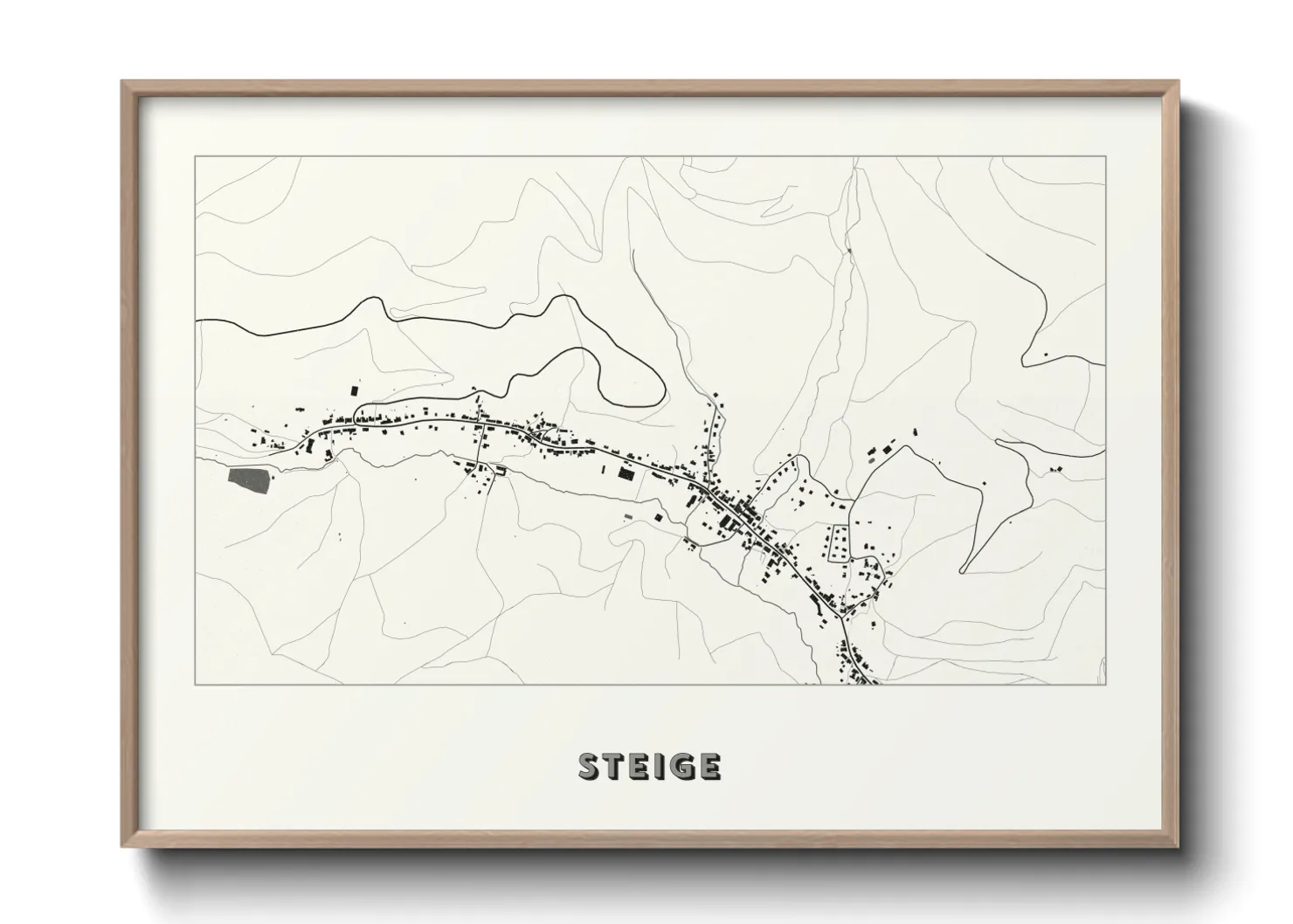 Une affiche de carte sur Steige