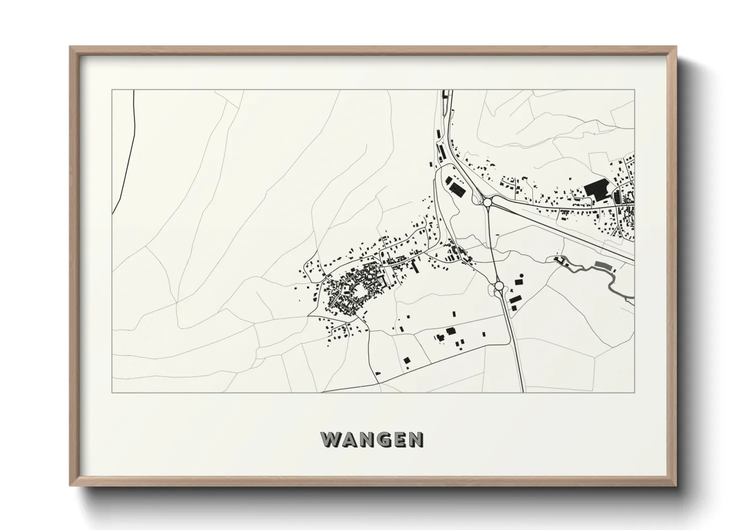 Une affiche de carte sur Wangen