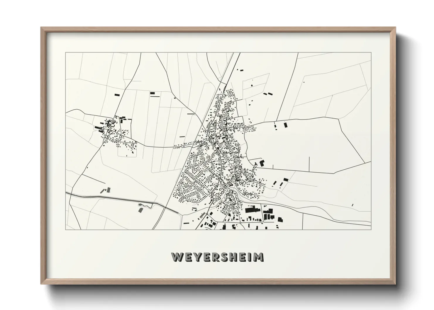 Une affiche de carte sur Weyersheim