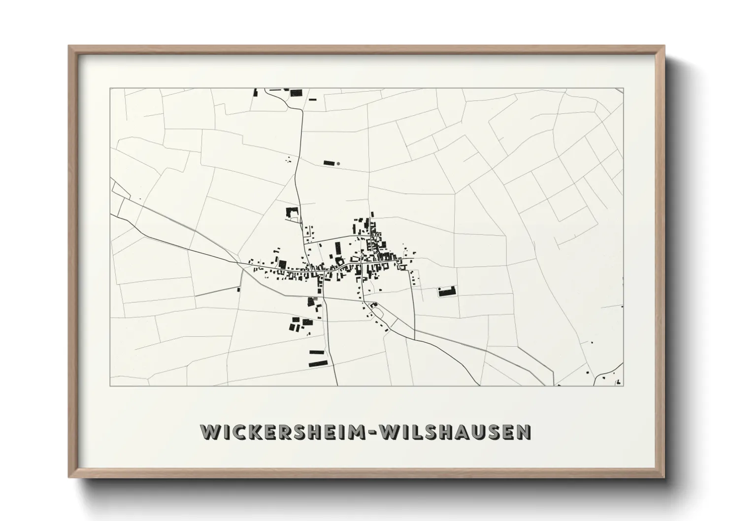 Une affiche de carte sur Wickersheim-Wilshausen