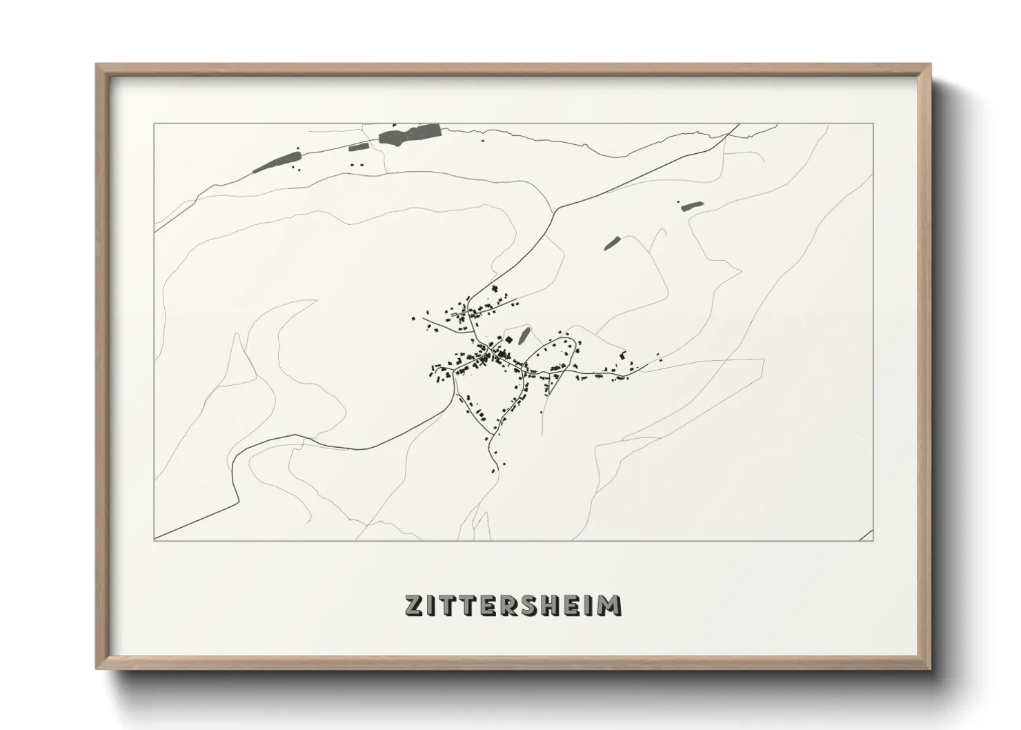 Une affiche de carte sur Zittersheim
