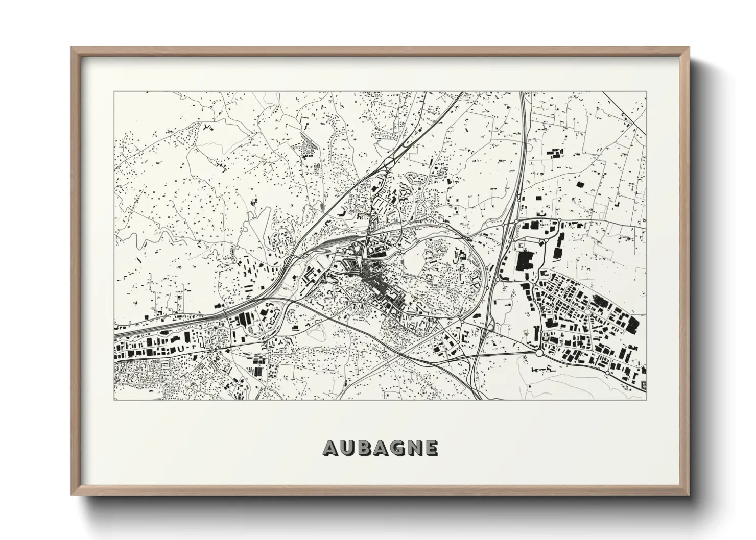 Une affiche de carte sur Aubagne