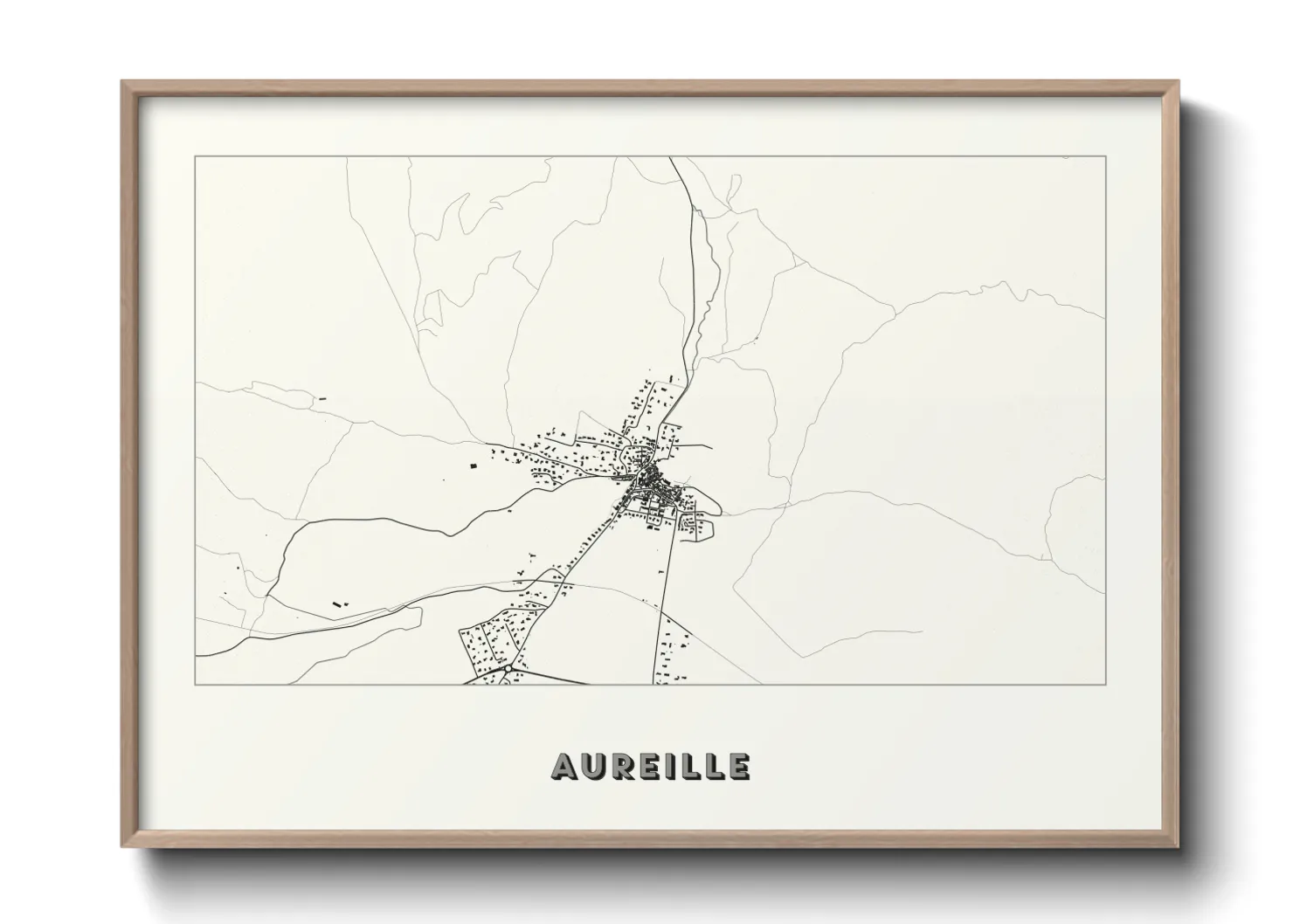 Une affiche de carte sur Aureille