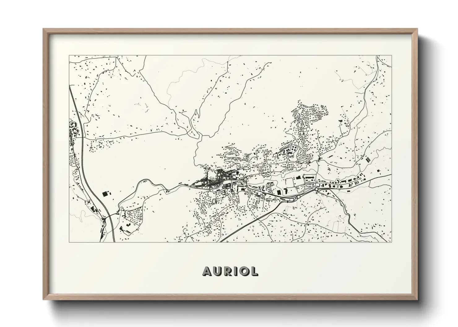 Une affiche de carte sur Auriol