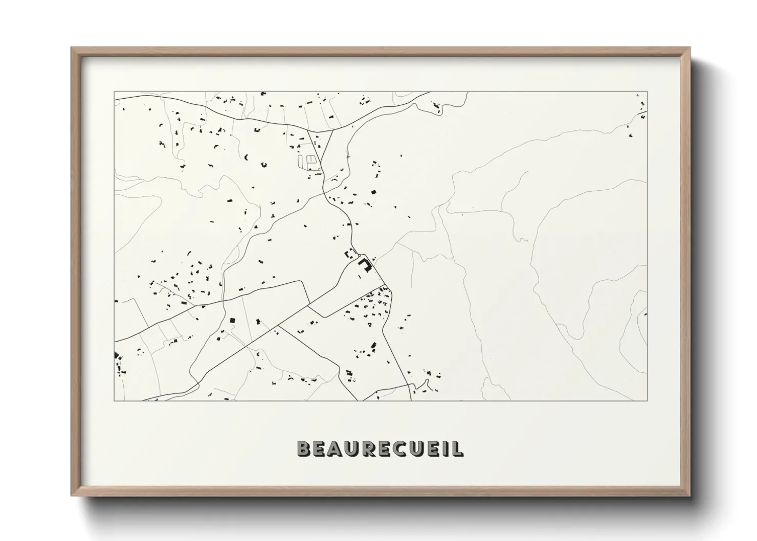 Une affiche de carte sur Beaurecueil